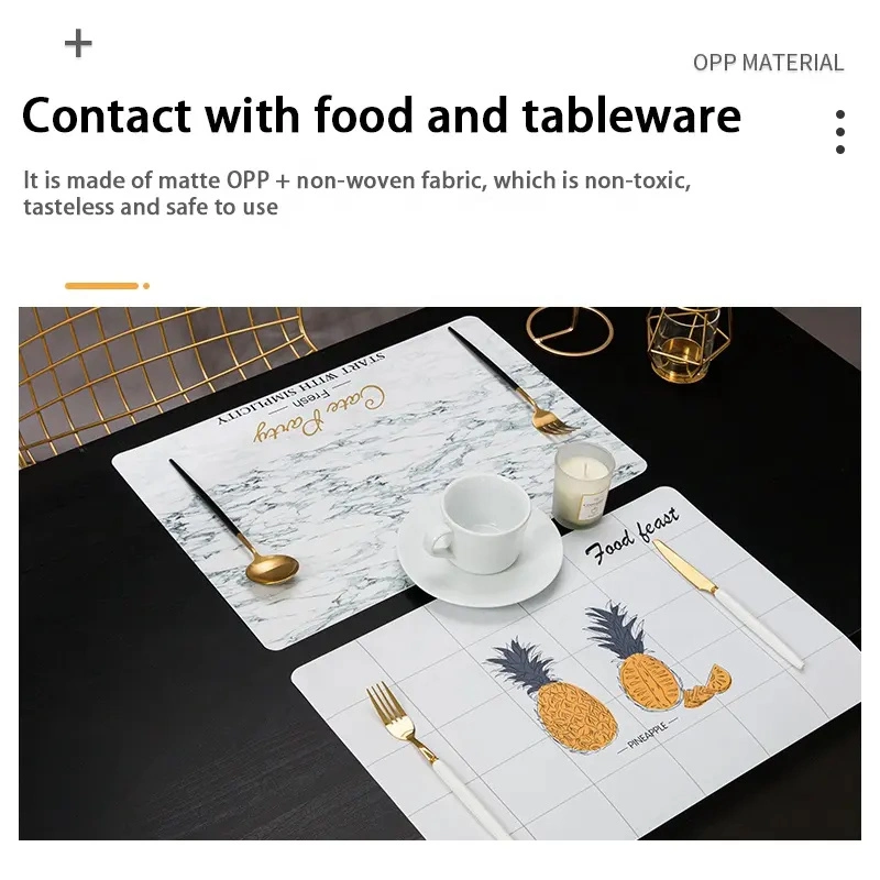 Nordic Simple Style Table Mat OPP Leather Home Rectangular Non Slip and Heat Insulation Place Mat Can Be Customized Eat Mat