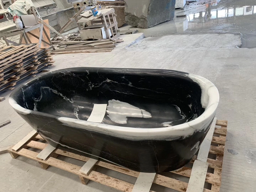 Natural Unique Black White Brown Oval Retangle Square Circular Coner Ellipse Freestanding Pedestal Onyx Granite Travetine Sand Limestone Marble Stone Bathtub