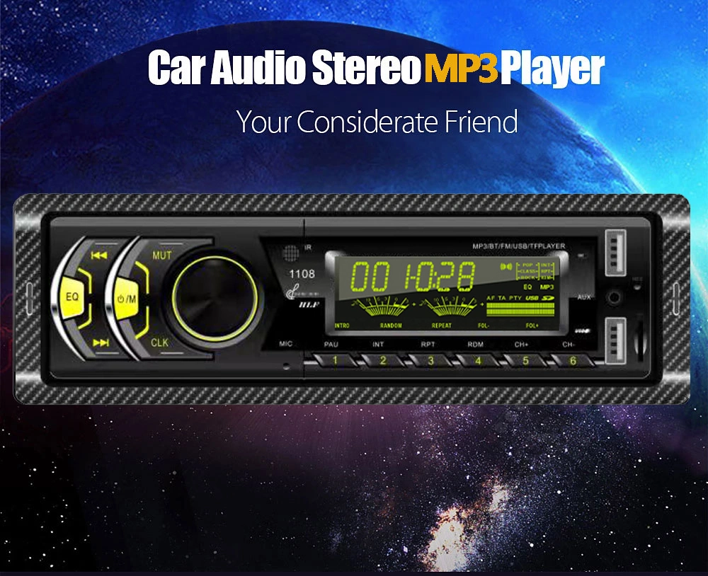 Car Bluetooth MP3 Stereo Audio FM Radio Player Support Voice Assistant