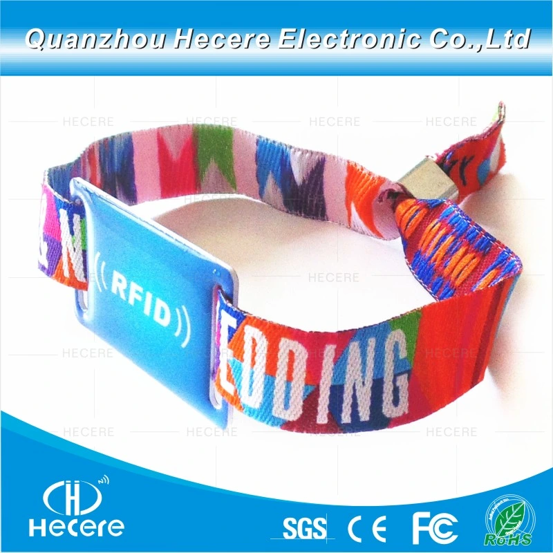 Anti-Removed Secure MIFARE Classic 1K Fabric Vinyl Wristband for Events