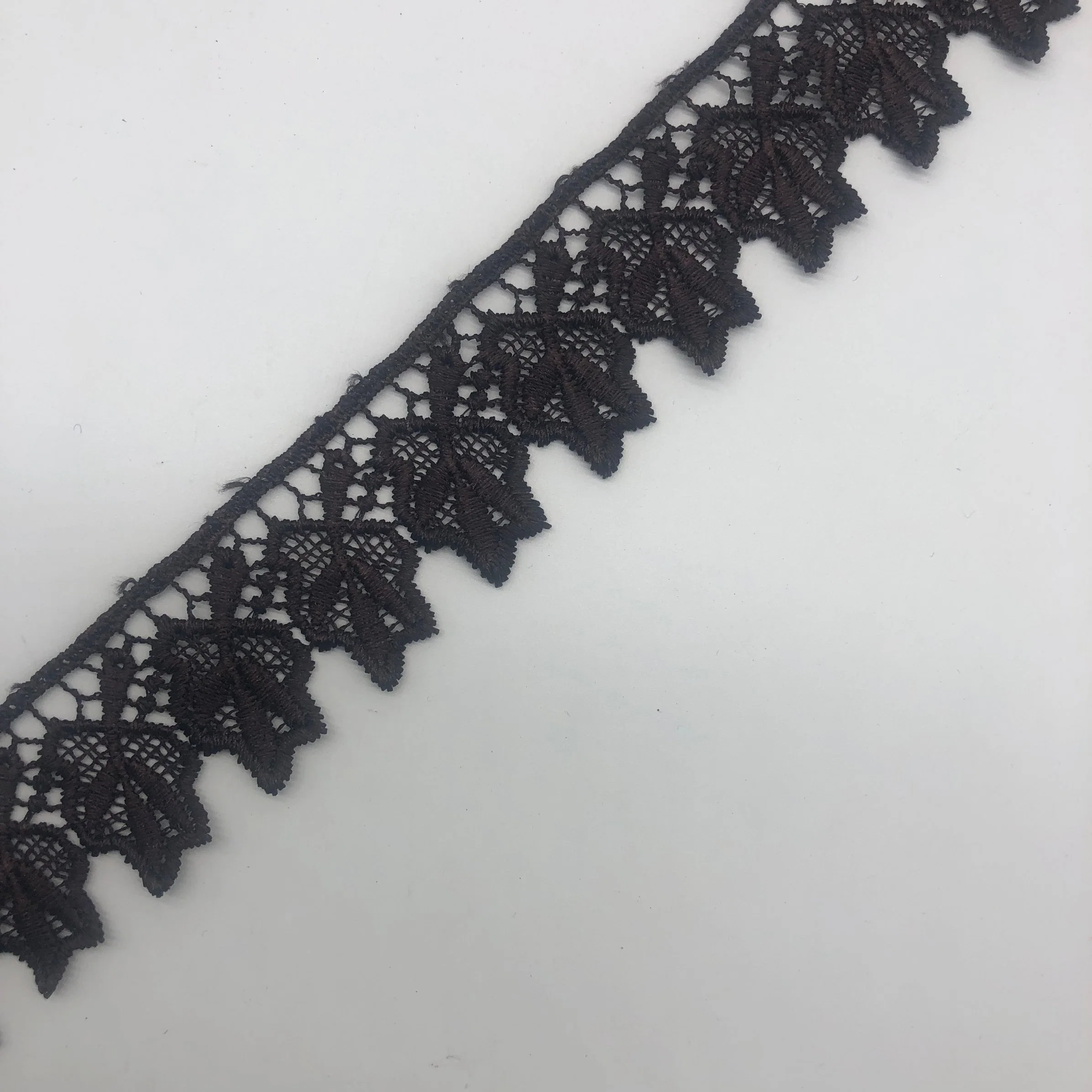 High quality/High cost performance Polyester Cotton Chemical Embroidery Lace Purfle for Dress Fabric