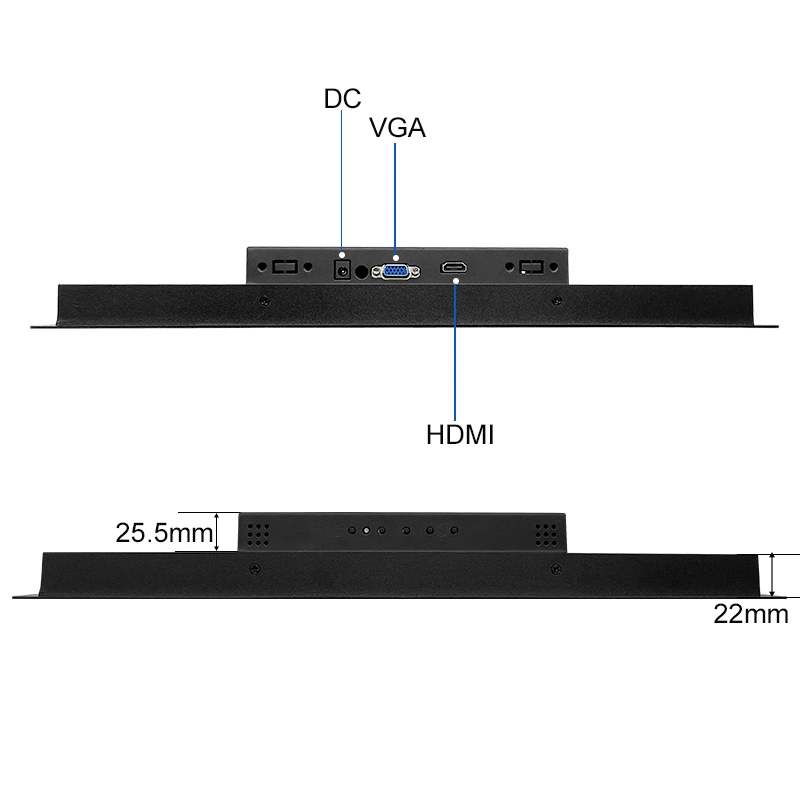 15.6 بوصة شاشة لمس مقاومة HDMI VGA AV BNC IPS 1920*1080 معدنية مدمجة في حافظة شاشات LCD للكمبيوتر المكتبي