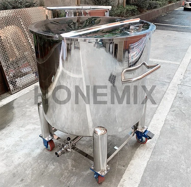 Hone 500L Factory Movable Storage Water Liquid Sodium Silicate Stainless Steel Peanut Butter Shampoo Storage Tank