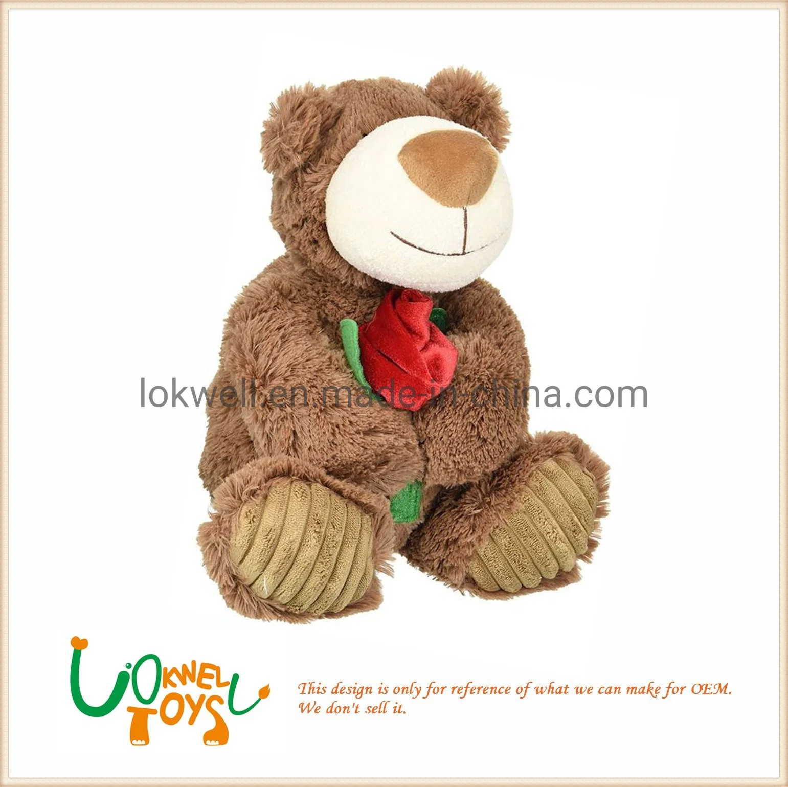 Plush Teddy Bear & Rose Toys Stuffed Valentine's Day Gift