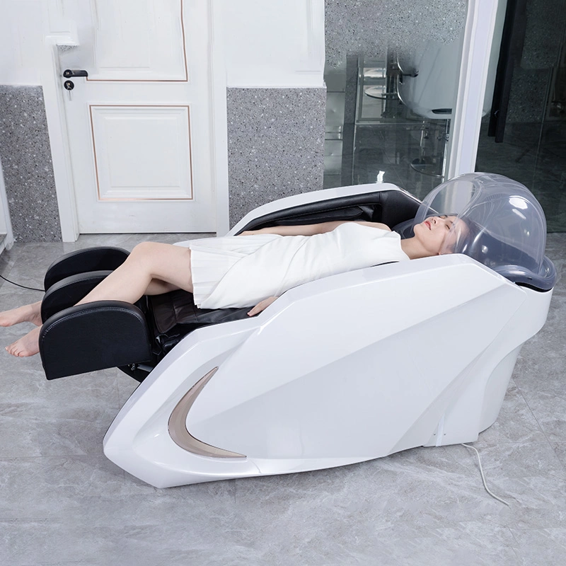 Fully Automatic Salon Furniture Hair Washing Equipment Shampoo Bed White Electric Massage Shampoo Chair