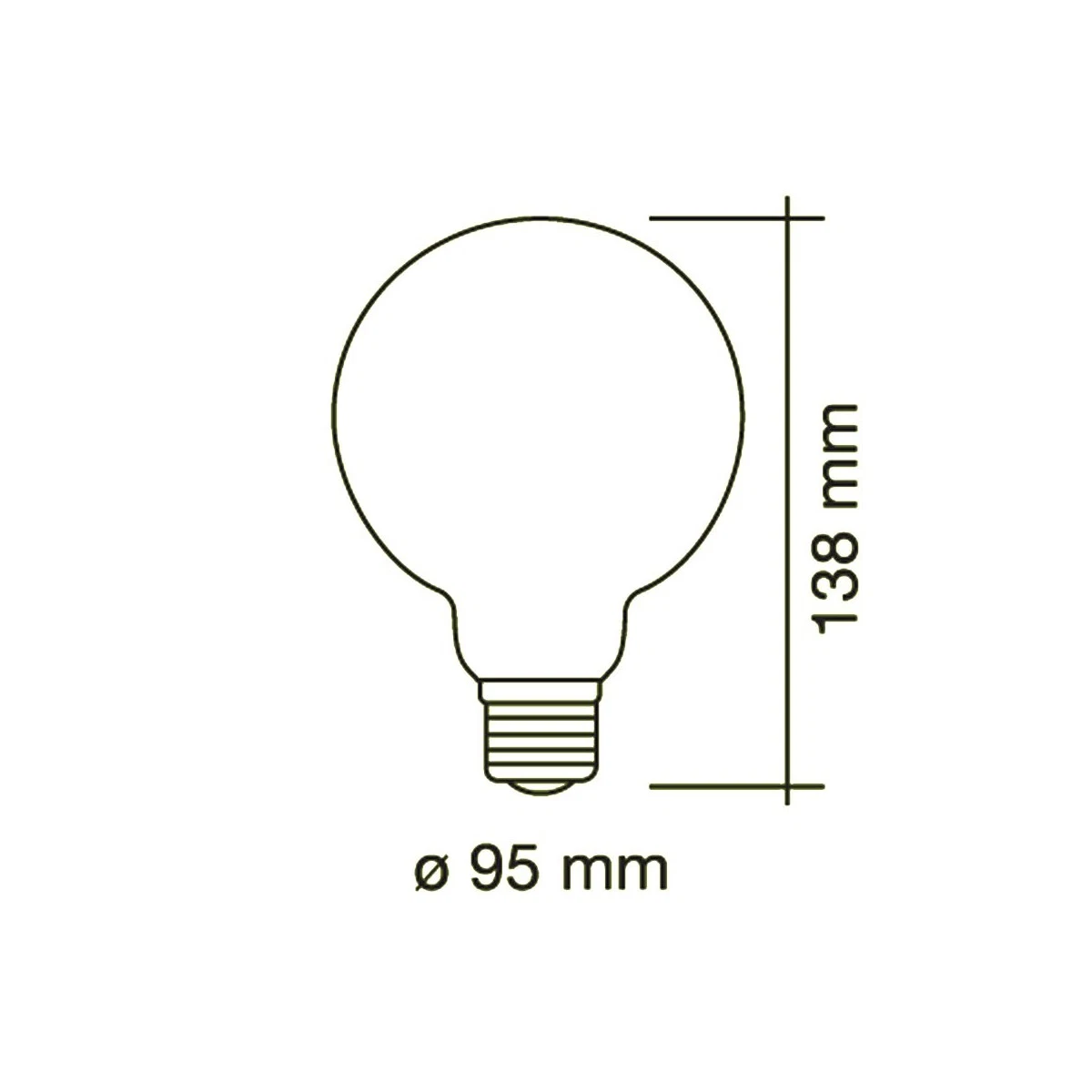 Glühlampe für Halolith-Glühlampe 5W E27 G95, weiße dimmbare LED Licht