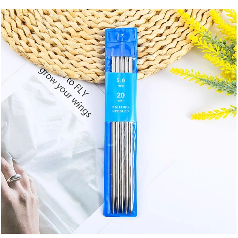 Cm Stainless Steel Double Pointed 20cm Long Crochet Hook Weave Sweater DIY Crafts Stitch Knitting Needles Set