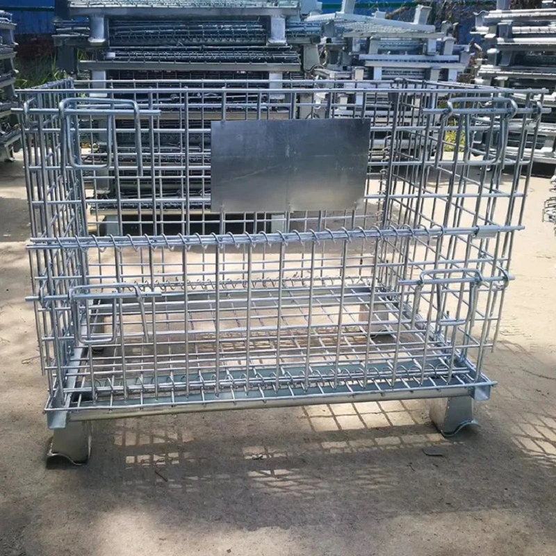 Hot Sale Warehouse Galvanized Folding Wire Mesh Storage Cage Container