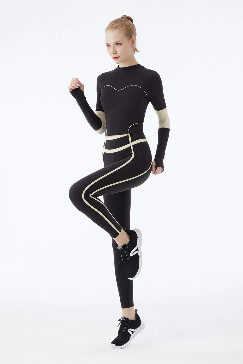 Long Sleeves Women Figure Hugging Yoga Suit Fitness Female Gym Sports Wear