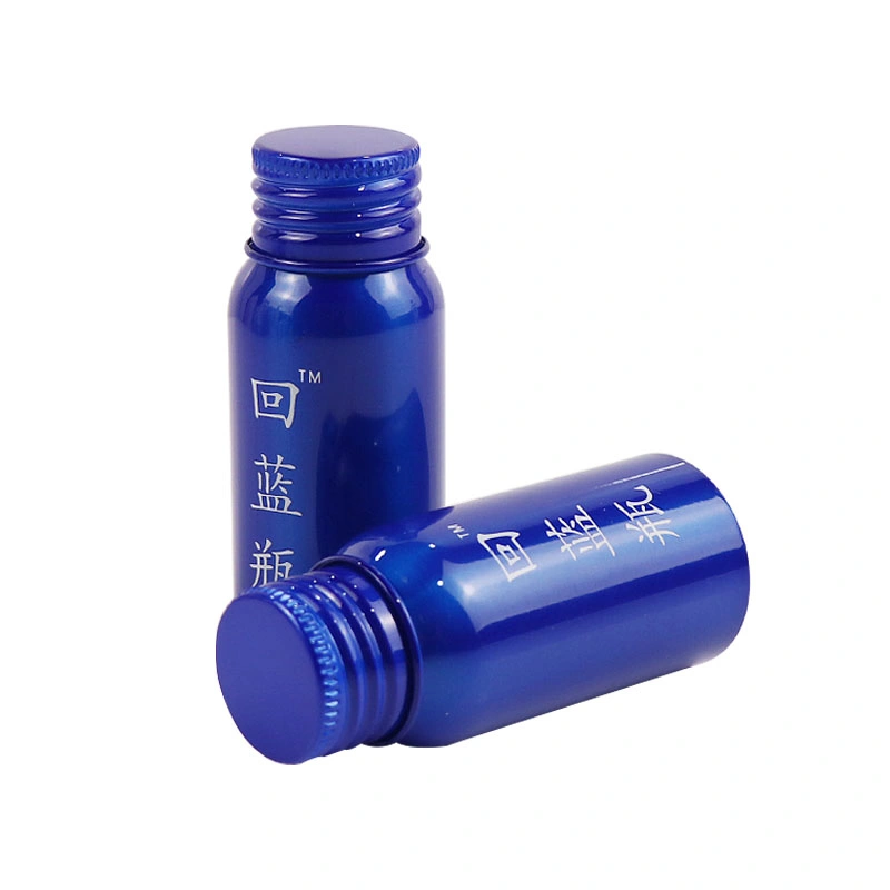 50ml azul personalizados funcionais garrafa de bebida de embalagens de alumínio