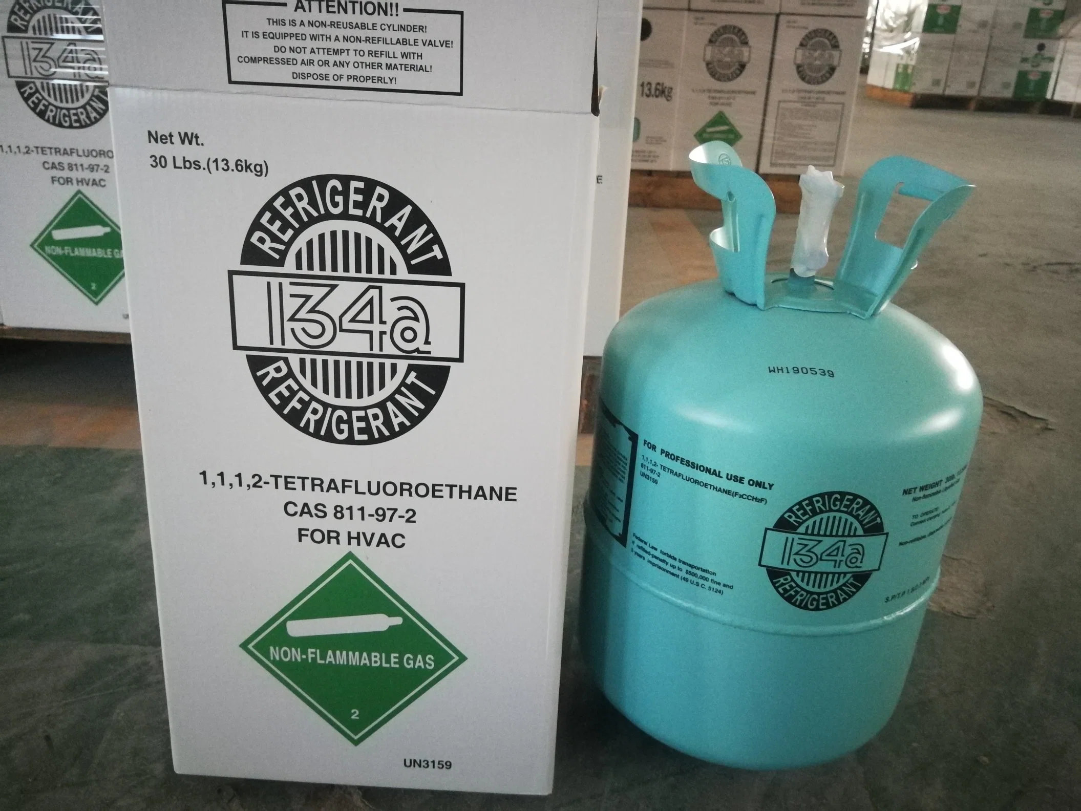 Non-Flammable automático de enfriamiento rápido el gas R410A gas refrigerante de las Naciones Unidas 3163