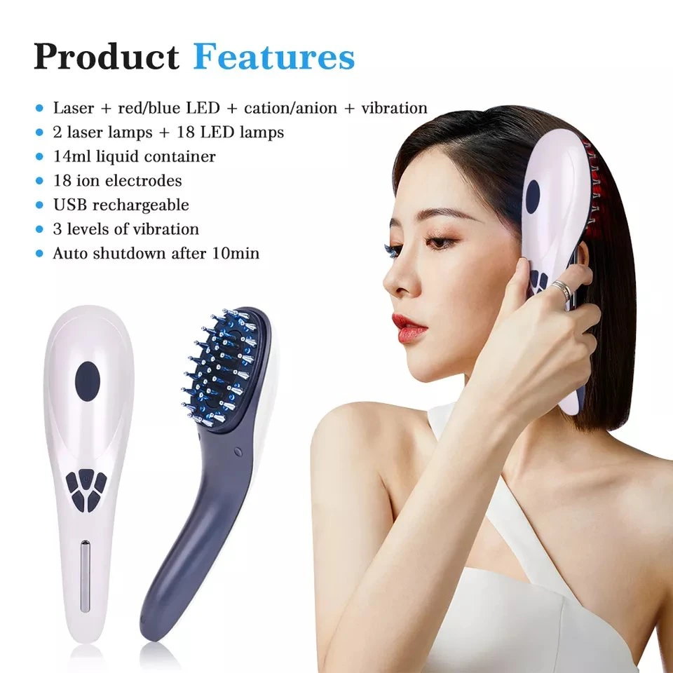 Vibrating Head Massager Brush Hair Laser Comb Hair Growth Scalp Massager Brush