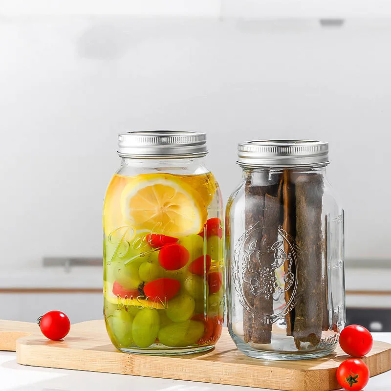 Пустой прозрачный герметичный стеклянный кувшин Mason Jars Home Storage Glass JAR С металлической крышкой