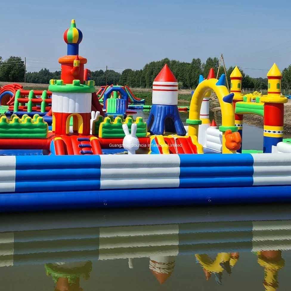 165 People Outdoor Amusement Park Inflatable Water Park for Open Water