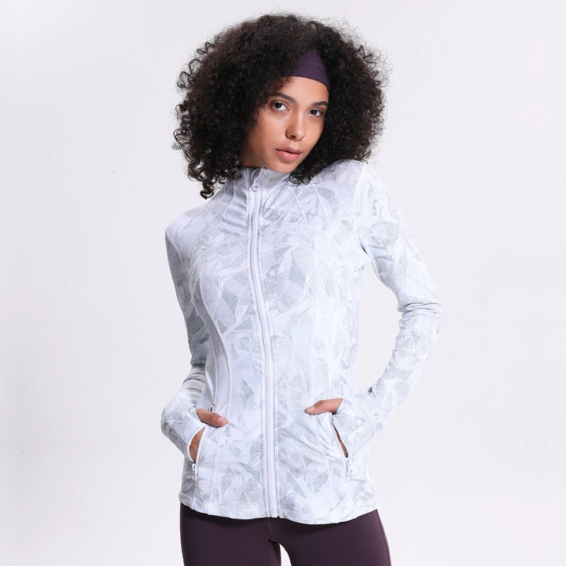 Ropa interior de yoga Sportswear Jacket impresión digital Stretch Running Fitness para mujer Desgaste