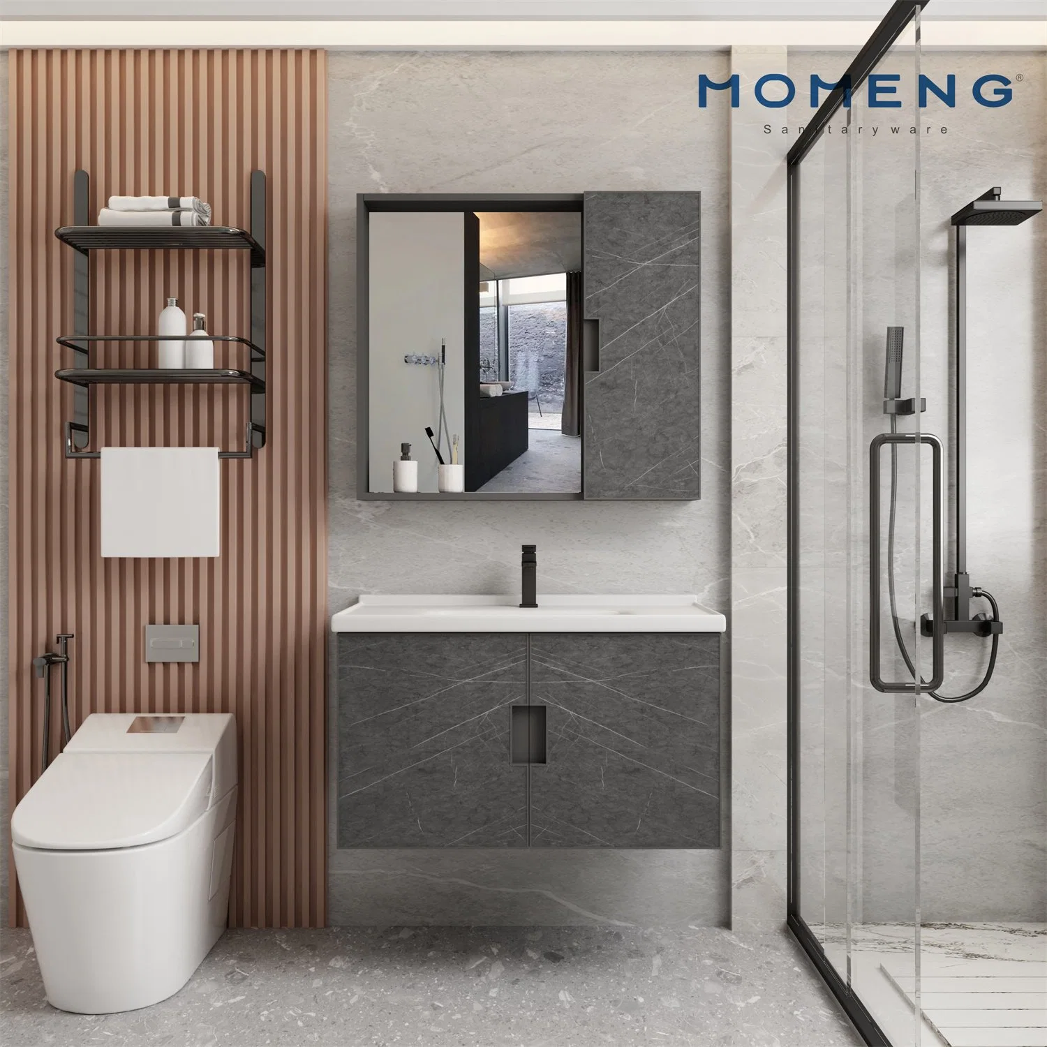 Nouveau design en aluminium au design moderne salle de bain Salle de bains set du Cabinet