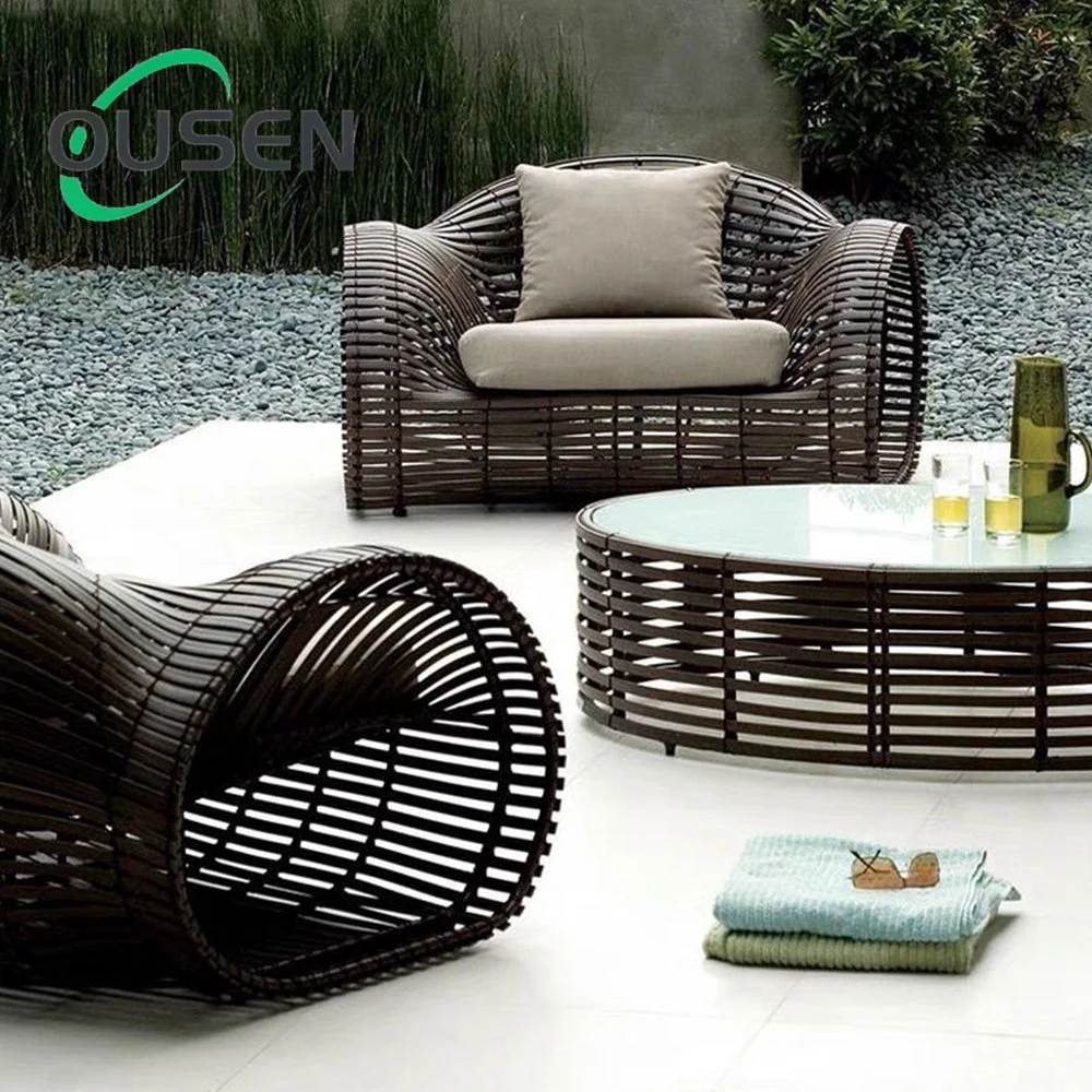 Leisure Outdoor Patio Garden 4 PCS Wicker Furniture Rattan Sofa Set