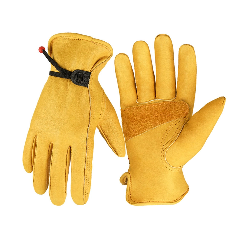 Fashion Yellow Leather Glove Driving Sports Leather Gloves Motorcycle Bicycle Gloves for Men