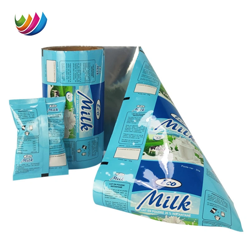 Sac de lait de soja en poudre alimentaire emballé dans un sachet en plastique souple scellé à chaud avec feuille d'aluminium laminée personnalisée en gros.