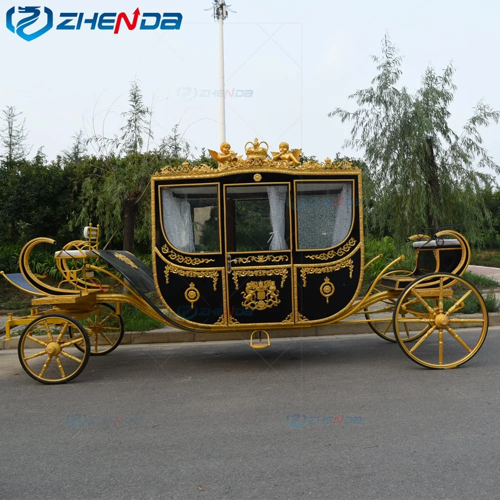 Vagón turístico eléctricos carros de caballo Boda Real de tres ruedas Handmade Horse-Drawn Transporte