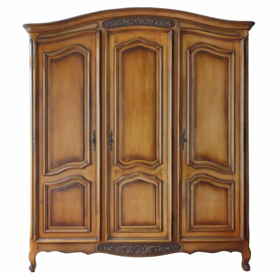 French Provincial Antique Bedroom Wooden Wardrobes Four Doors