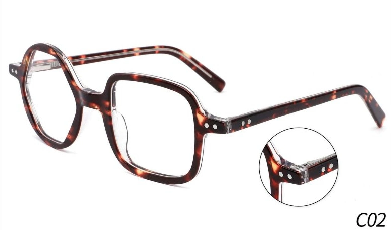 Irregular Shape Circle and Square Acetate Frame