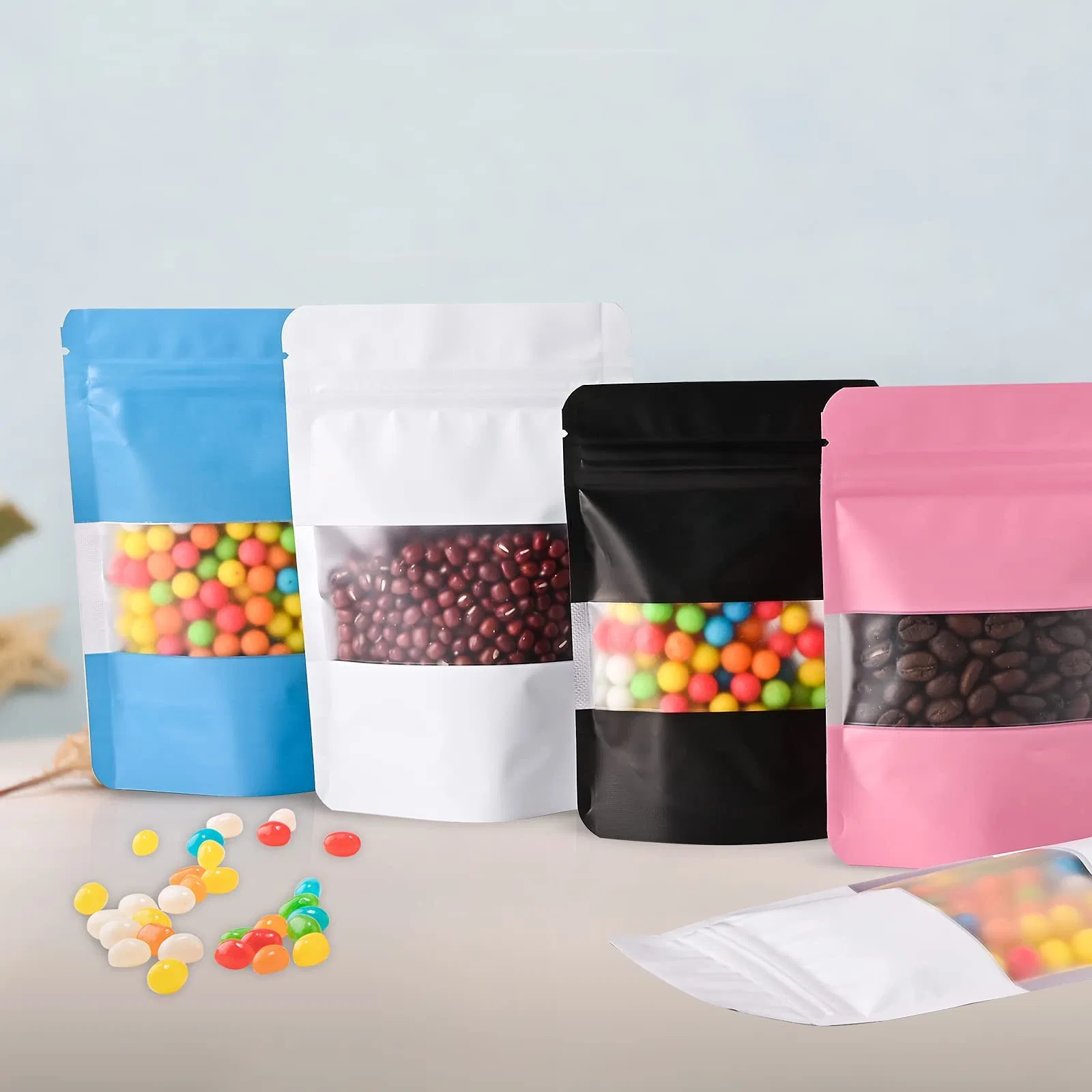 Wholesale/Supplier Bags Resealable Food Storage Clear Window Foil Pouch Bags Food Self Sealing Bag