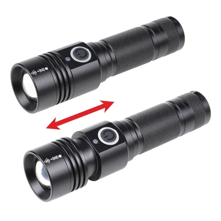 Outdoor Camping Zoom Magnetic Torches Portable Aluminum Small Rechargeable LED Flashlight