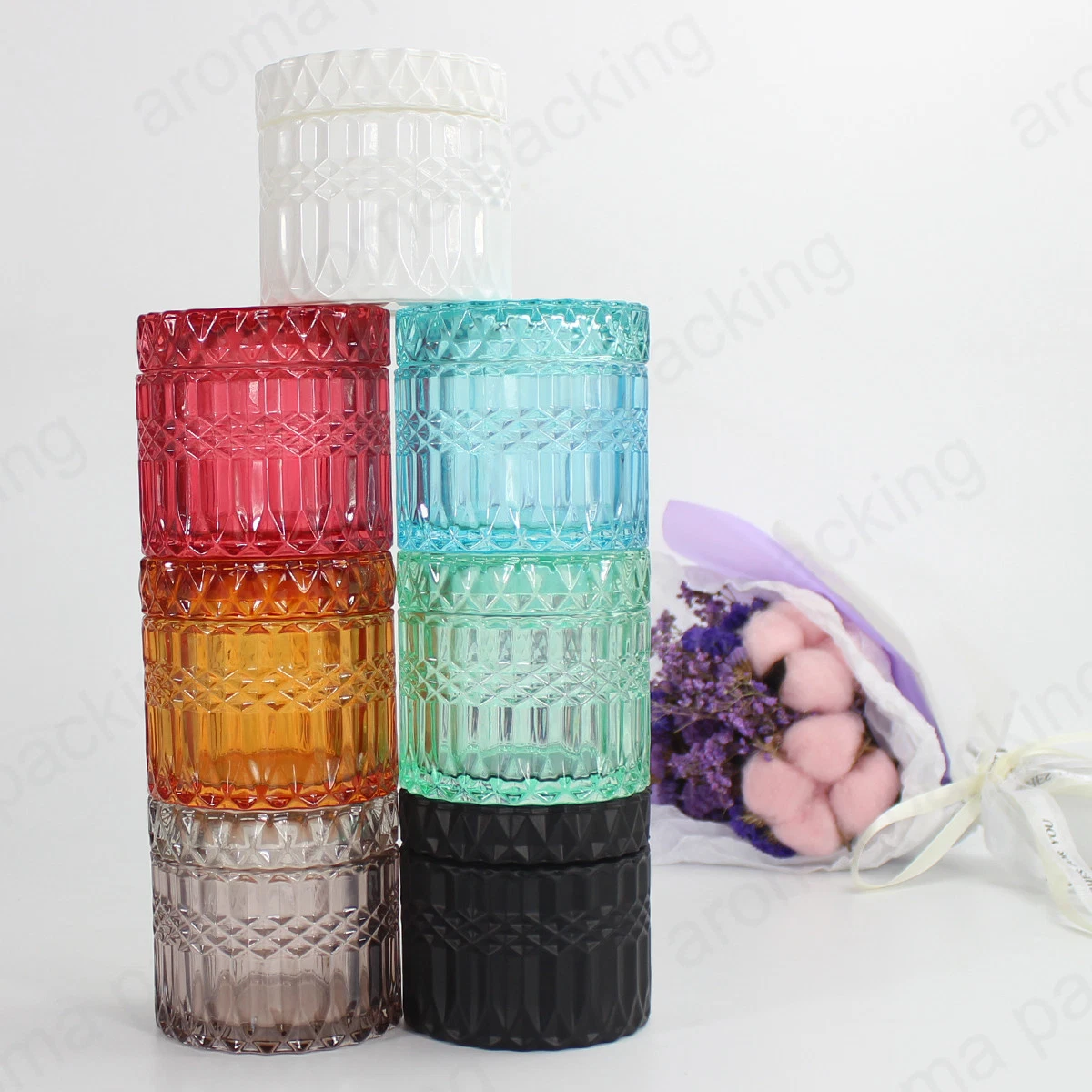 Hot Sale Decorative Glass Jar Candle Jar for Home Decoration