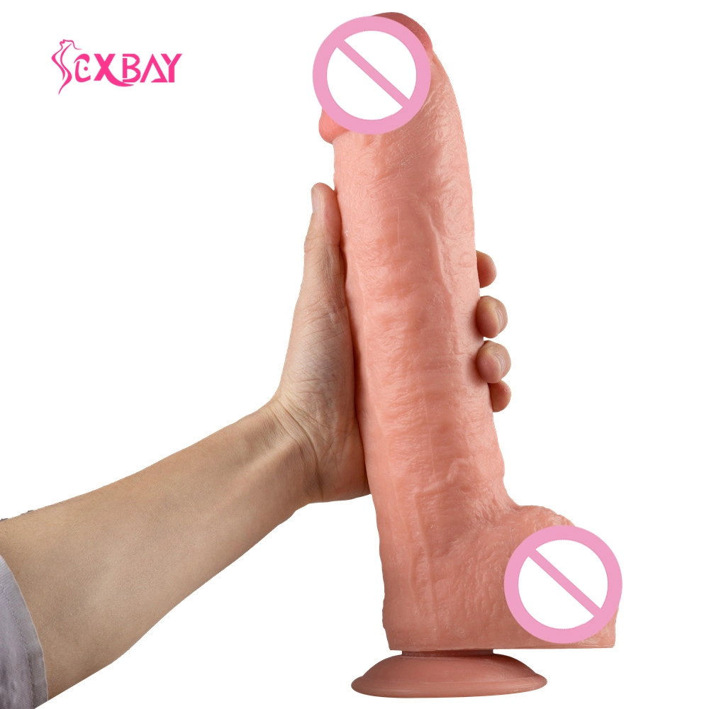 Sexbay 31cm Giant PVC TPE Not Silicone Super Realistic Dildos for Women Sex Toy Cock Wall Mount Rubber Penis Big Boys Dick