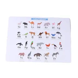 Novo Design Animais Animais Cartoon Alphabet Educação Coaster e Placemats Placemat de cortiça MDF