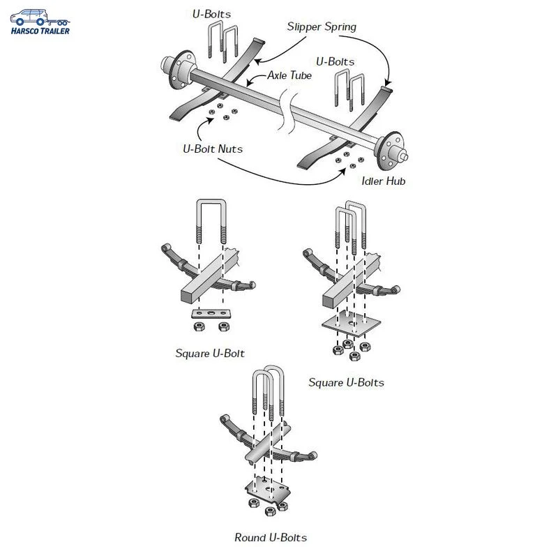 2750 kg de ojo de doble zapatilla Multi-Leaf Springs