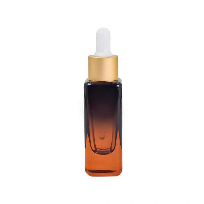 Oily Emulsion 30/50ml Wholesale/Supplier Skin Care Lotion, Amber Bottle Square Glass Serum Bottle Thick Bottom Face Oil Essence Bottle