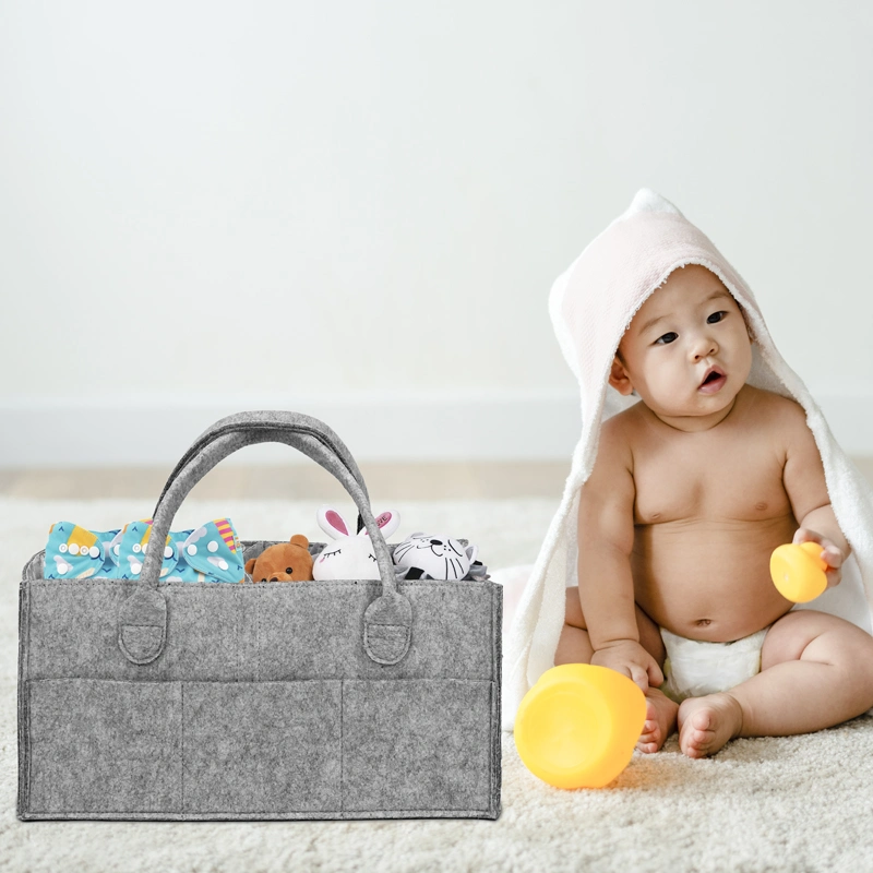 Baby Diaper Caddy Organizer Customized Design Felt Storage Bag Diaper Caddy