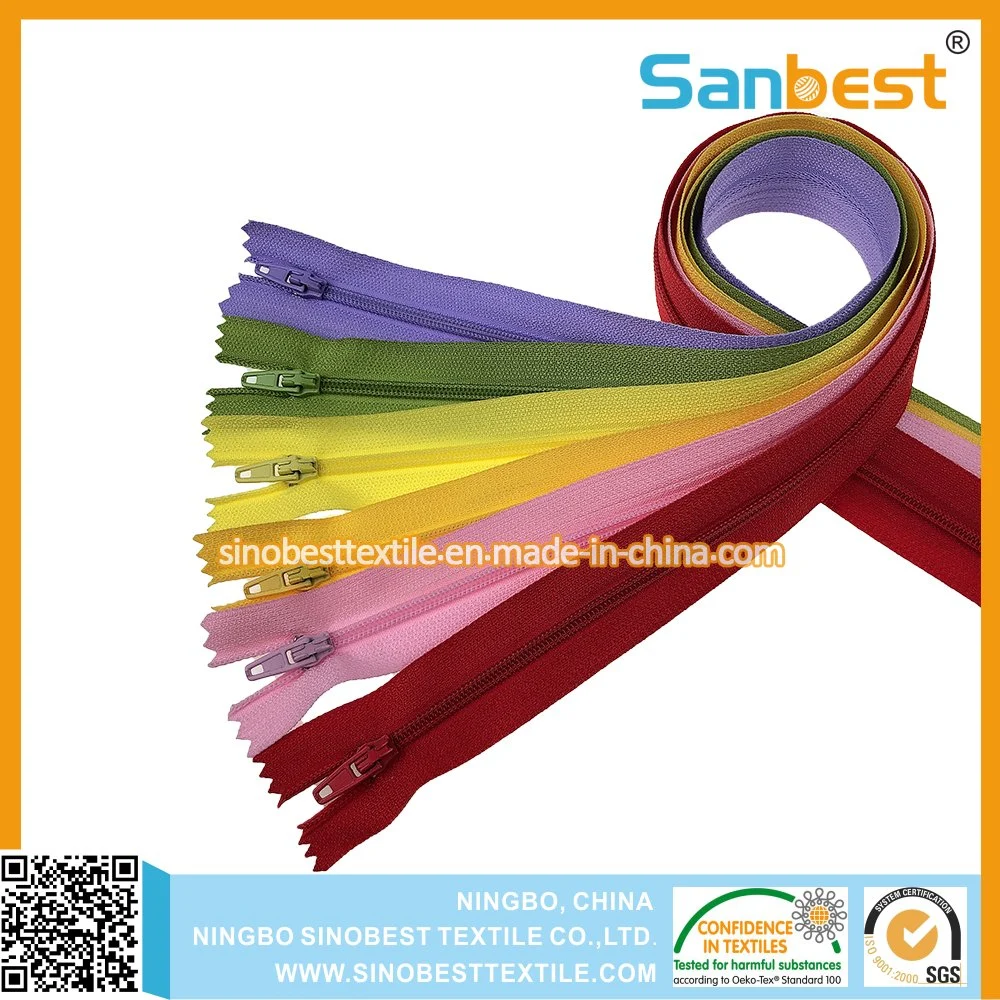 Colorful High quality/High cost performance  Nylon Zipper for Garments