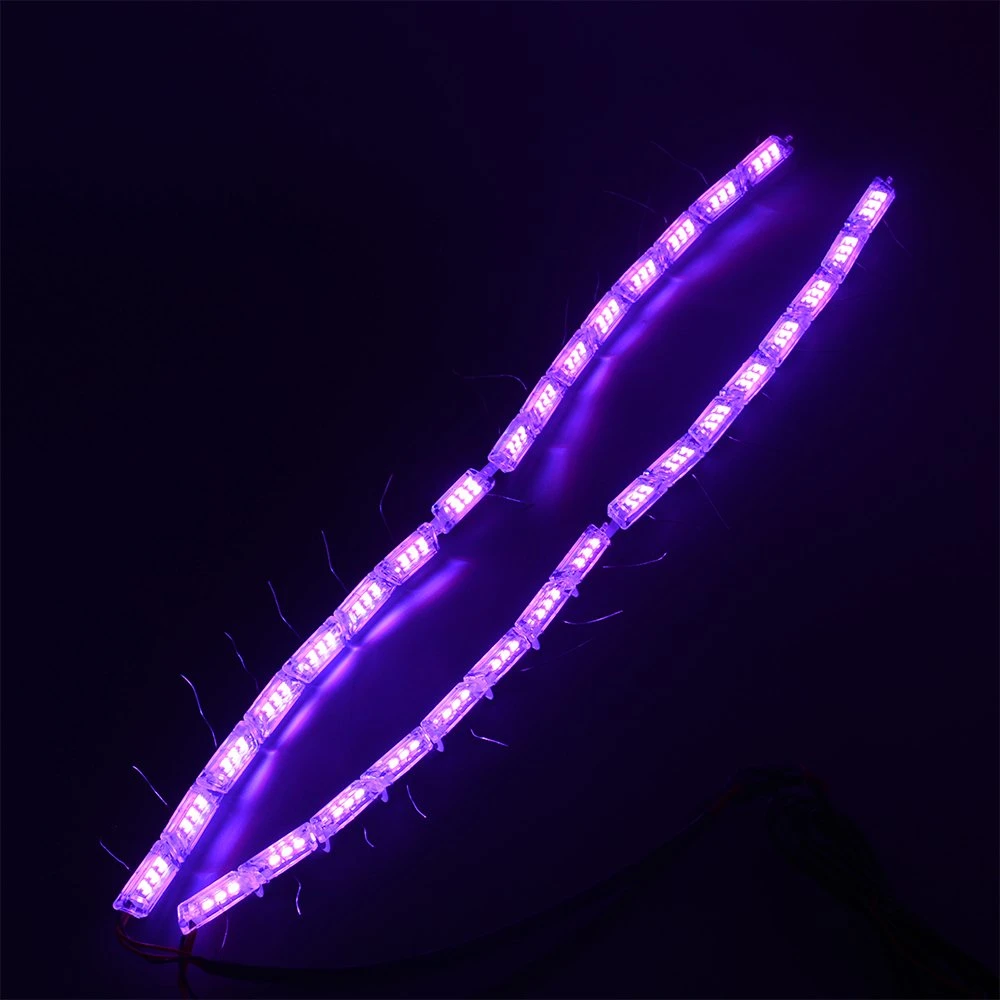 Other Car Lights 16LEDs RGB 7 Colors Multi Colors Switchback LED Turn Signal Tear Eyes Crystal Lamp Flexible LED DRL Strip Light