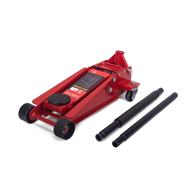 Bison China Supplier Easy Operation Power Hydraulic Floor Jack 3 Ton with Pressure Gauge