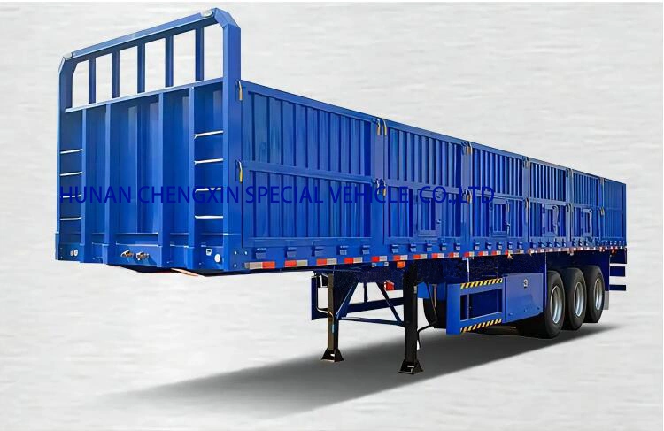 3 Axle Factory Sidewall Flatbed Container Truck Semi Trailer