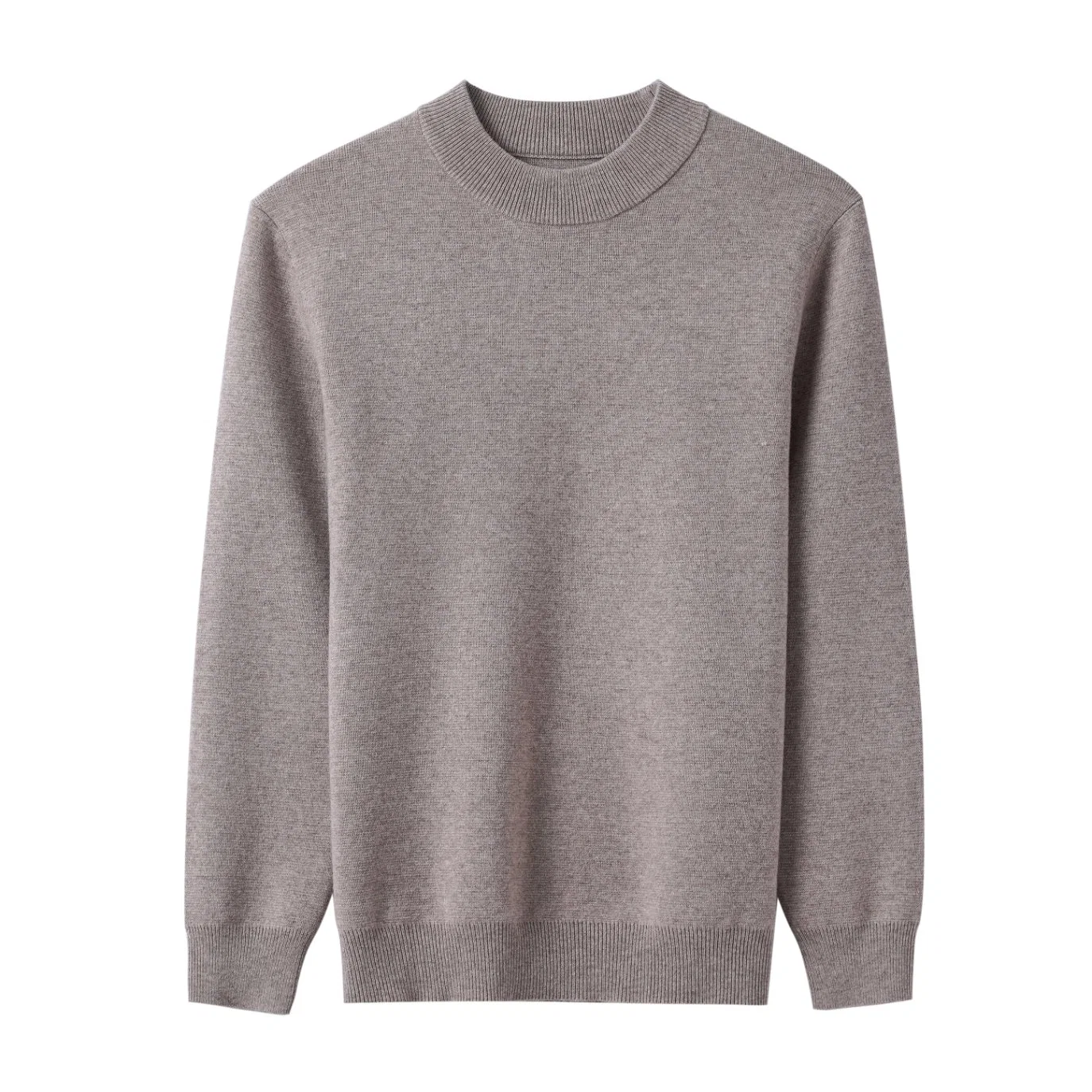 Autumn Winter Men&prime; S Classic Fashion Merino Wool & Cashmere Blends Wide Ribbed Neckline Heavyweight Jumper Sweater