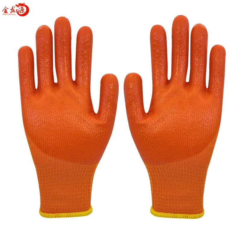 Jauge de tricot acrylique PVC 7Terry la chemise de gants en latex d'hiver pour travail en plein air