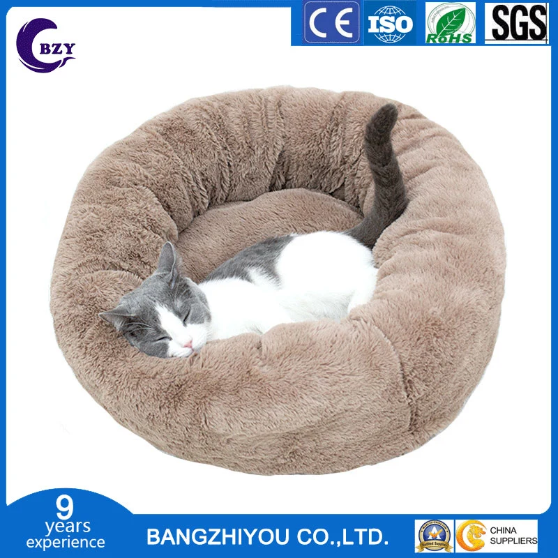 Winter Warm Dog Nest Small Plush Round Pet Cat Bed