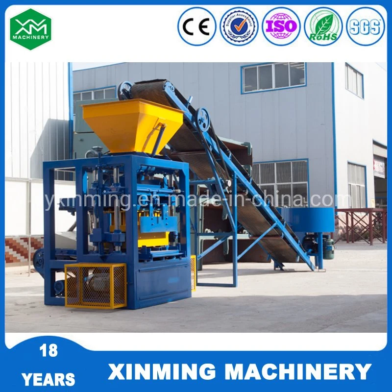 Building Material Qt4-24 Brick Making Machine with Concrete Mixer Block Making