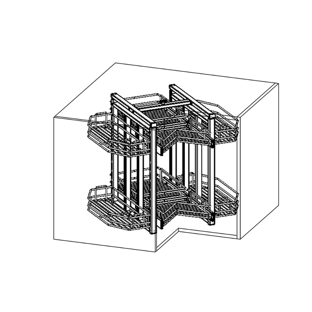 Wellmax 270 círculo funcional Lazy Susan giratório Magic Corner fio Armário armazenamento Cozinha cestos Cesto de Canto cego