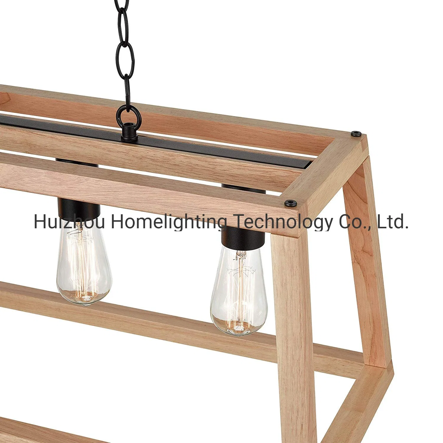 Jlc-3021 Industrial Style Loft Wood Pendant Lamp 4 Light Chandelier Lighting Fixture