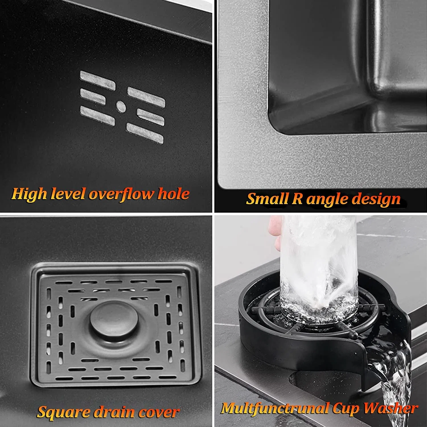 China Luxury 304 Stainless Steel Farmhouse Modern Waterfall Flying Rainfall Single Bowl Kitchen Sink