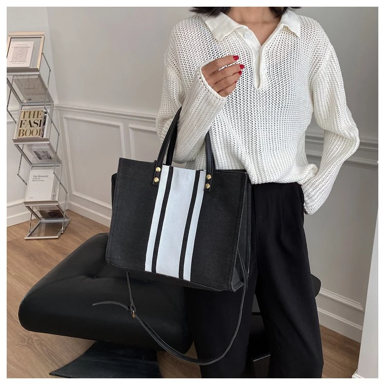 Wholesale/Supplier Canvas Tote Bag Custom Design Fashion Organic Lady Portable Single Shoulder Tote Bag