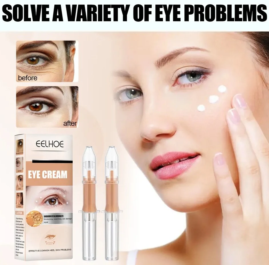 Puffy Eye Cream Peptide Eye Bags Anti Wrinkle Hydration Cream Gel with Roller Massager Panda Eye Patches Skin Care