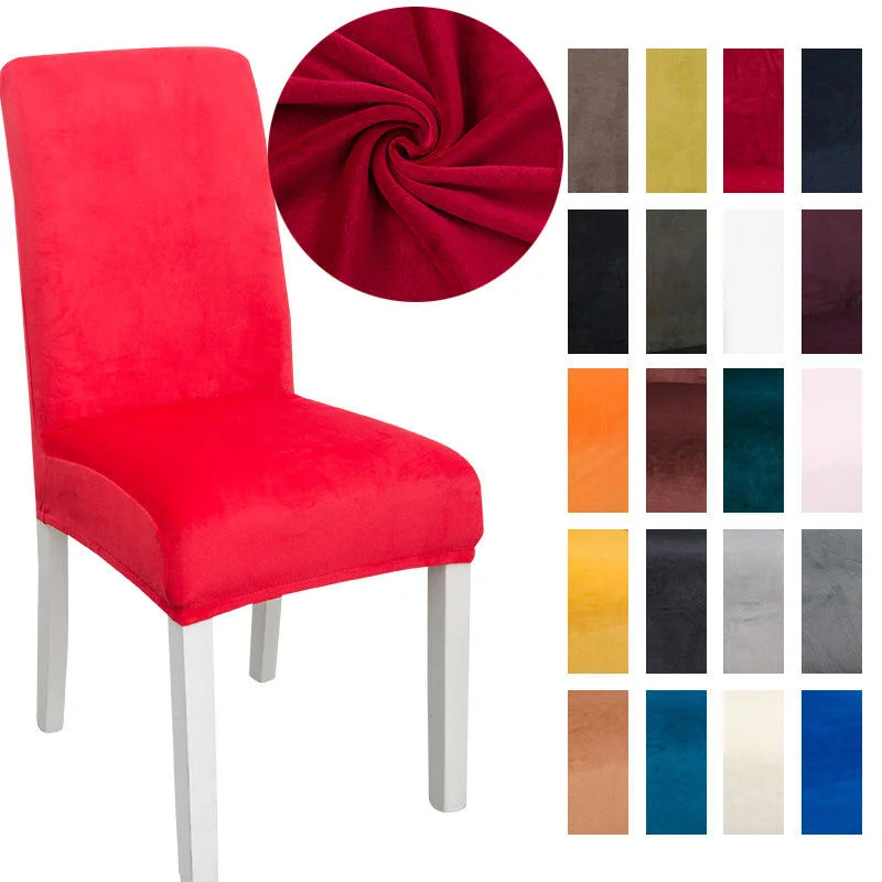 Wholesale/Supplier Factory Direct High Spandex Pure Color Velvet Half Dining Chair Cover for Wedding Party Use