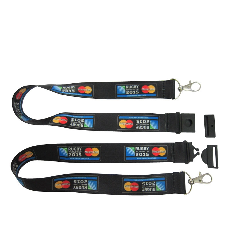 Hot Selling Custom Elastic Nylon Woven Heat Transfer Printed Sublimated Military Uniform Lanyards with Safety Buckle