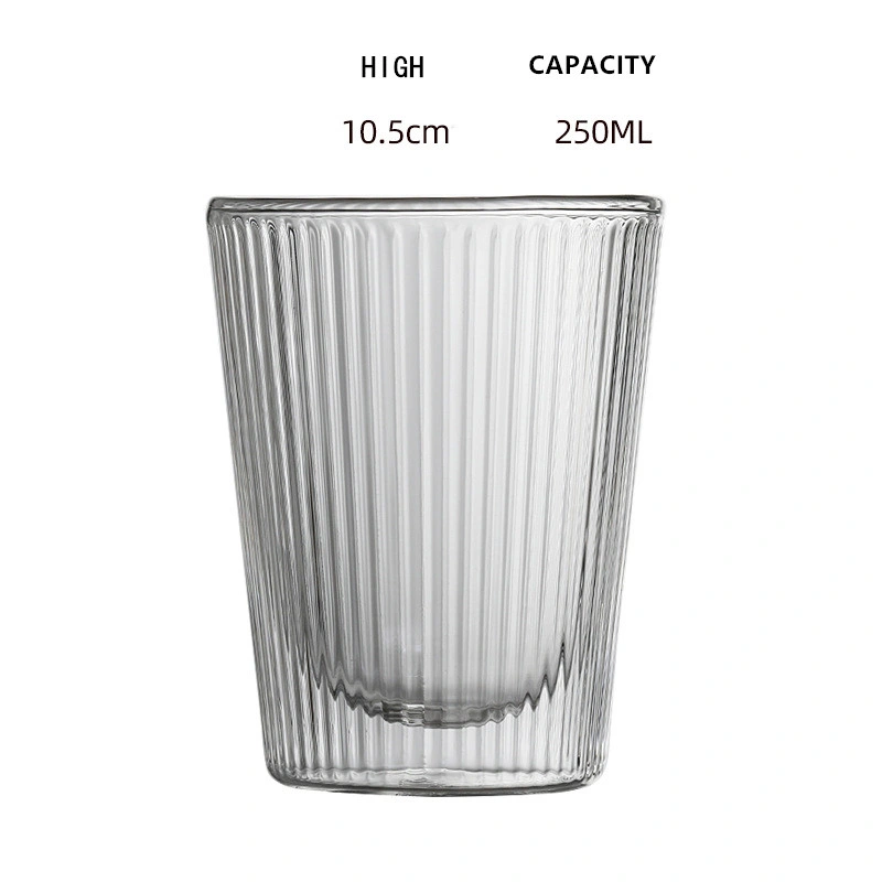 250ml Factory Custom Transparency Striped Beer Glass